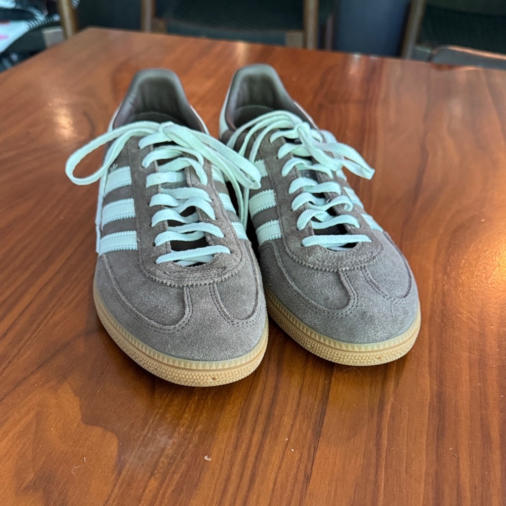 Adidas Gray Suede Sneakers with White Stripes